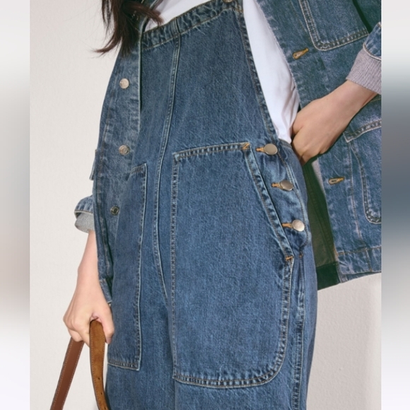 Everlane The Gardener Overalls in Blue Denim Size XL - Picture 4 of 6